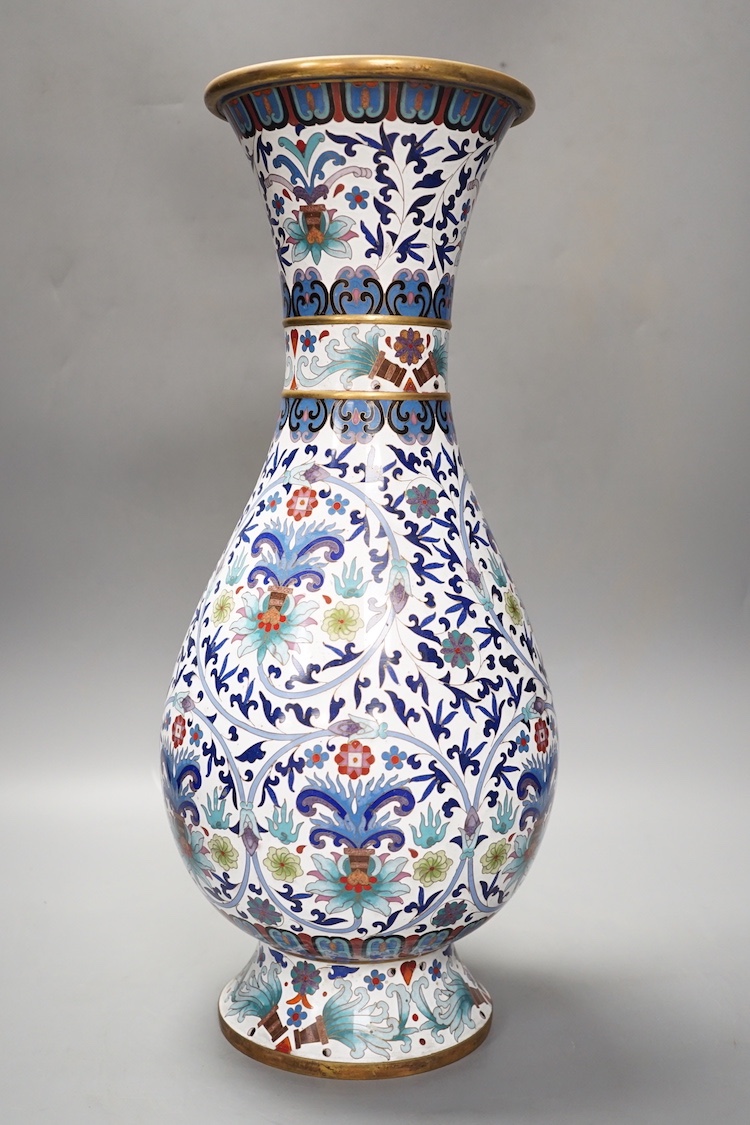 A Large Chinese cloisonné enamel vase 46cm